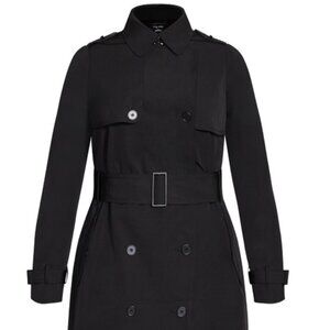 City Chic Utility Trench Coat (NWT, Plus Size, Black, Size: L/20)